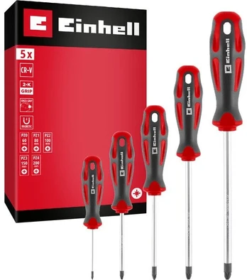 Einhell-KWB screwdriver set PZ, 5 pieces (red/black, ergonomic two-component handles)