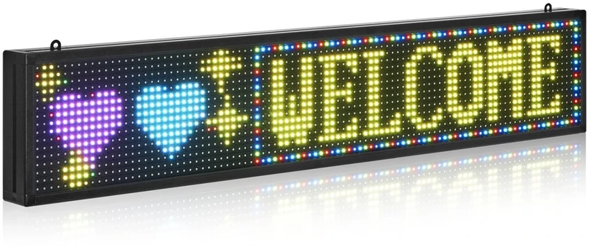 LED lankstus spalvotas ekranas P10. programuojamas. Bluetooth valdymas. 990x190x55 mm