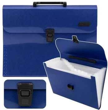 Lean Folder Folder Document Organizer Holder 13 Compartments Mėlyna A4