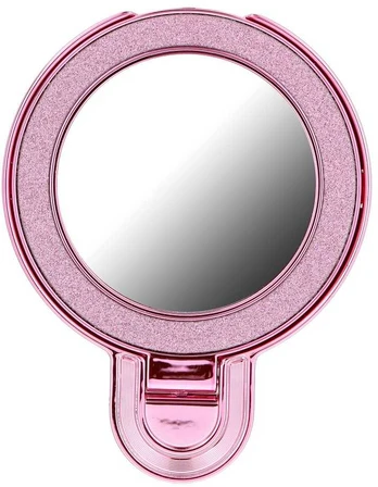 Phone stand CIRCLE MIRROR - stick-on - pink