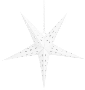 Dekoracija Springos Star CA1016, 60 cm, balta