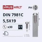 Savisriegis Haushalt, 5.5 mm x 19 mm, 30 vnt. kaina