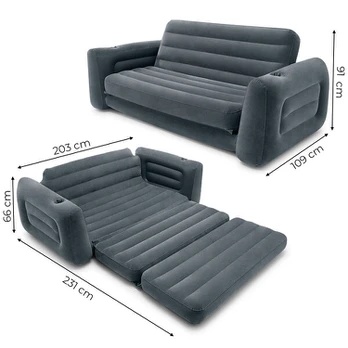 Pripučiama sofa-lova, čiužinys 2in1 INTEX 66552NP