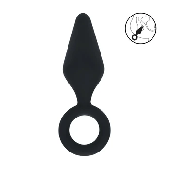 LEVELZ Silicone Intimate Plug S Black with Ergonomic Loop Handle