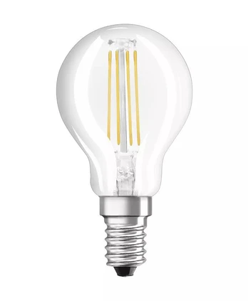 OSRAM Burbuliuko formos LED FILAMENT lemputė P40, 4W, 2700K, E14, non-dim 470LM