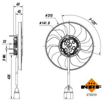 Ventiliatorius, radiatoriaus NRF 470039