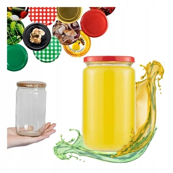 8x Stiklainis Franko 720ml su dangteliu – konservavimui, uogienėms