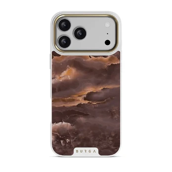 Fire Wood - Brown Marble iPhone 17 Pro Max Case, Elite Light (MagSafe) / Gold