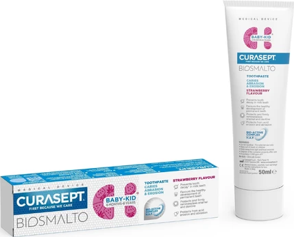 Dantų pasta Curasept Biosmalto, braškių skonio, 50 ml