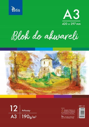 Tetis Dažymo blokas A3 12k balta