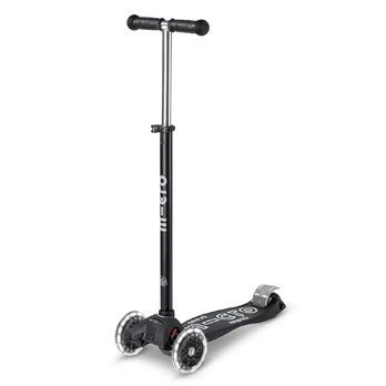 Paspirtukas Micro Maxi Deluxe ECO Black LED