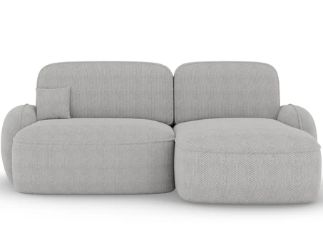 Tesalia corner sofa with sleeping function and storage compartment, light brown velvet, right-hand side, Modern, Gray