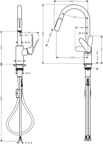 Virtuvinis maišytuvas Hansgrohe Focus M 31833000