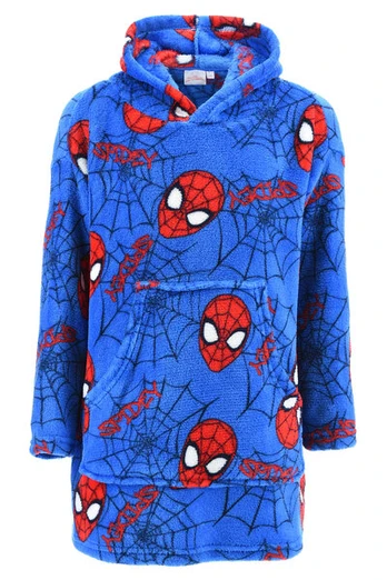 Pončas su gaubtu vaikams Spiderman, mėlynas