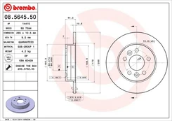 Stabdžių diskas BREMBO 08.5645.50 kaina