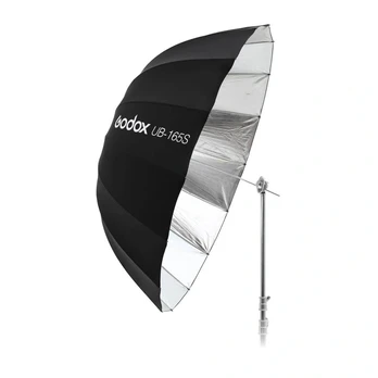 165cm Parabolic Umbrella Black&Silver