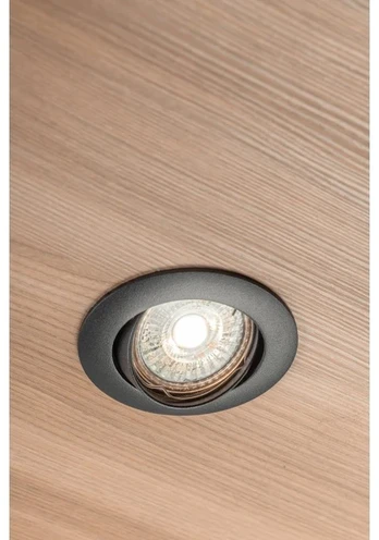 PORTO-K ceiling spotlight, IP20, round, juodas, angle-adjustable, TYPE 5515
