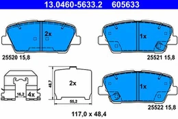 ATE 13.0460-5633.2 Brake pad set