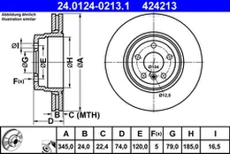ATE 24.0124-0213.1 Brake Disc kaina