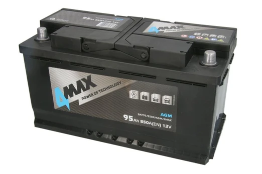 Battery 4MAX 12V 95Ah/850A START&STOP AGM (R+ standard terminal) 352x175x190 B13 (agm/starting)