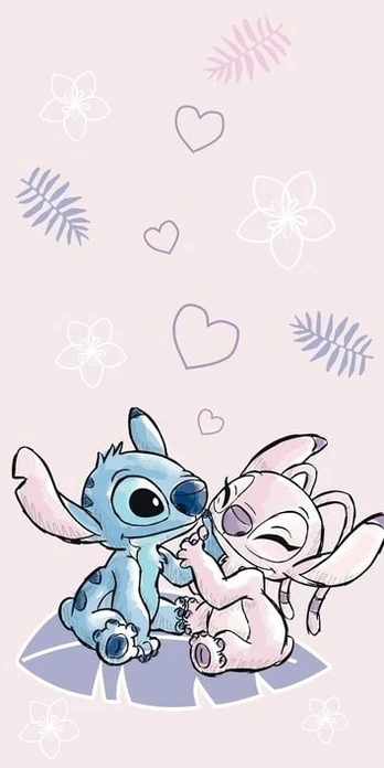 Rankšluostis paplūdimio Disney Lilo and Stitch, rožinis