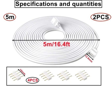2x 6m Dc prailginimo laidas (5.5x2.1mm) maitinimo jungtis
