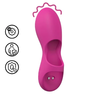 Mini Finger Vibrator Pink - Compact Silicone Massager, 10 Modes