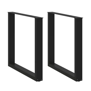 Valgomojo stalo kojelės, U formos, 2 vnt., juoda, 90x(72-73)cm