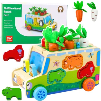 Edukacinis medinis automobilis su priedais
