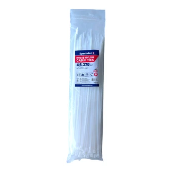 Dirželis nailon. baltas 4,6x370 mm,100vnt