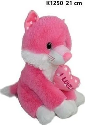Minkštas žaislas katytė su širdimi, 21 cm
