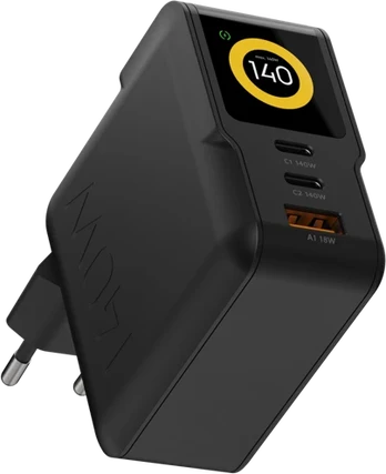 Atminties kortelė Xtorm - 140W GaN3 NextGen Hjemmeoplader USB-C/C/A GRS Sort