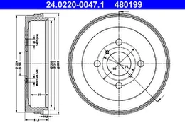 ATE 24.0220-0047.1 Stabdžių būgnas