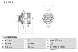 BOSCH 0 986 048 771 Alternator kaina