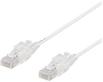 DELTACO U/UTP Cat6A patch cable, 1m, 500MHz, lockable, baltas