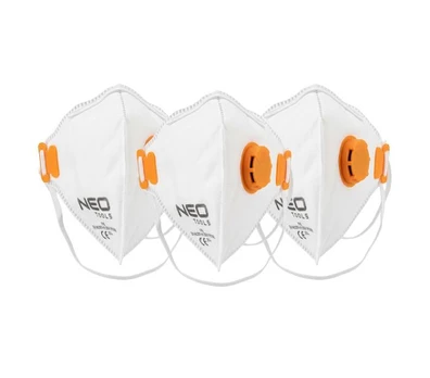 Neo Tools Półmaska składana FFP2, su zaworem, 3 vnt., CE