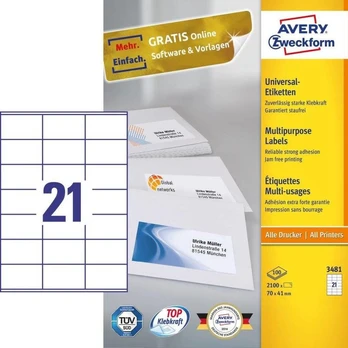 Avery Zweckform etiketės 70x41mm – (3481)