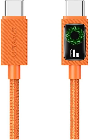 Kabelis USAMS SJ773 PD 60W USB-C/USB-C 1.2m oranžinė