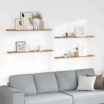 Sieninės lentynos 4 pcs Ruda 115 x 9 x 3 cm Apdirbta mediena