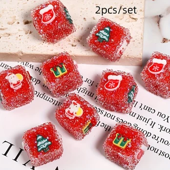 Karoliukai, kalėdiniai, 2pcs/set Red