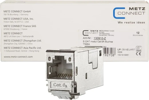 METZ CONNECT E-DAT modulis Cat.6A 8(8) lizdas, T568A (12 vnt.)