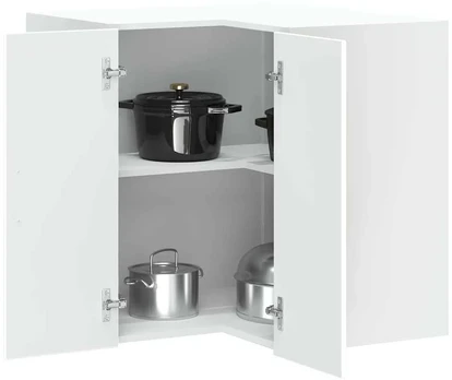 virtuvės sieninė kampinė spintelė "Lucca" Baltas Engineered Wood