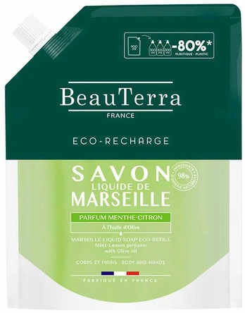 Beauterra MARSEILLE lemon mint soap refill 900 ml