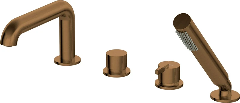 4-hole bath mixer with shower set