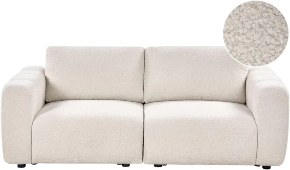 Beliani Modulinė dvivietė sofa KIVVIK Boucle, balkšva