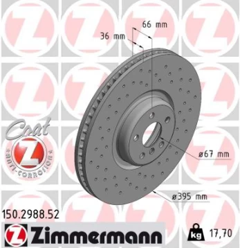 Stabdžių diskas ZIMMERMANN 150.2988.52