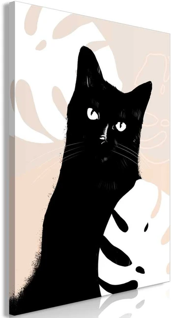 Artgeist Paveikslas - Cat in Monsteras (1 Part) Vertical
