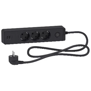 Buitinis ilgintuvas Schneider, 3 x 1 mm², 1.5 m, 3 lizdų, 2USB