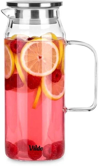 Stiklinis ąsotis su dangčiu 1,5 l