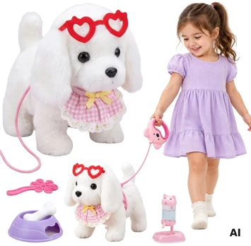 WOOPIE Interactive Baltas Dog on a Leash with Accessories